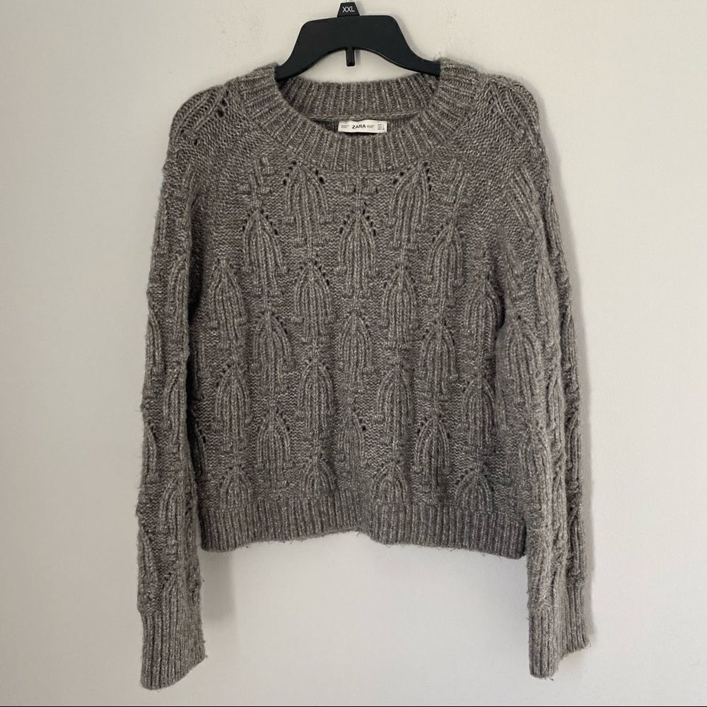 Zara Knit Women’s Crew Neck Thick Knit Cozy Cropped Sweater